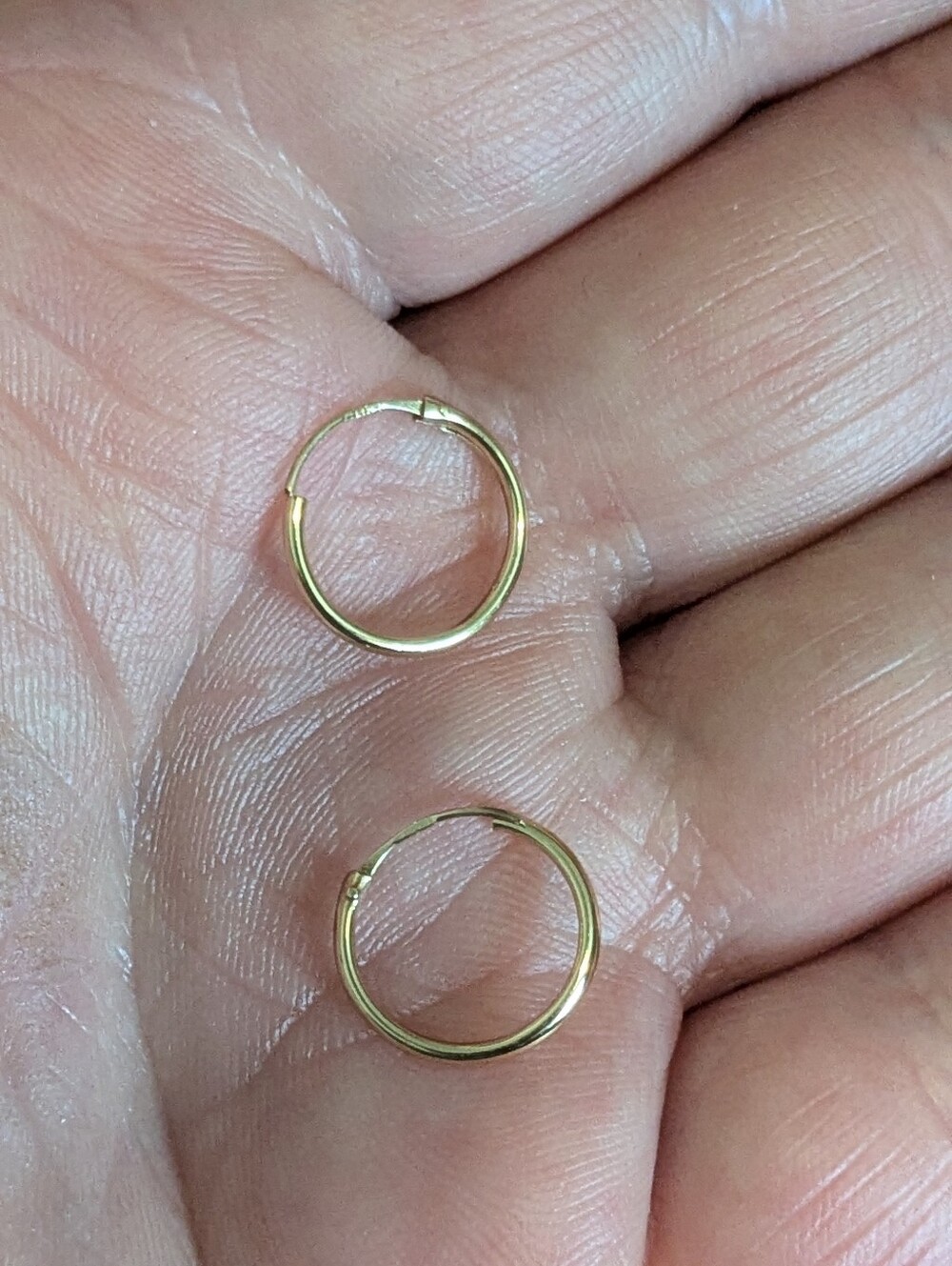 Solid 14k Yellow Gold Huggie Hoop Earrings